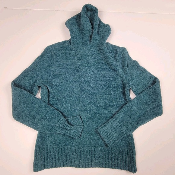 Wet Seal Boucle Full ZIP Cropped Hoodie Sweater Teal Size Large - Picture 5 of 5